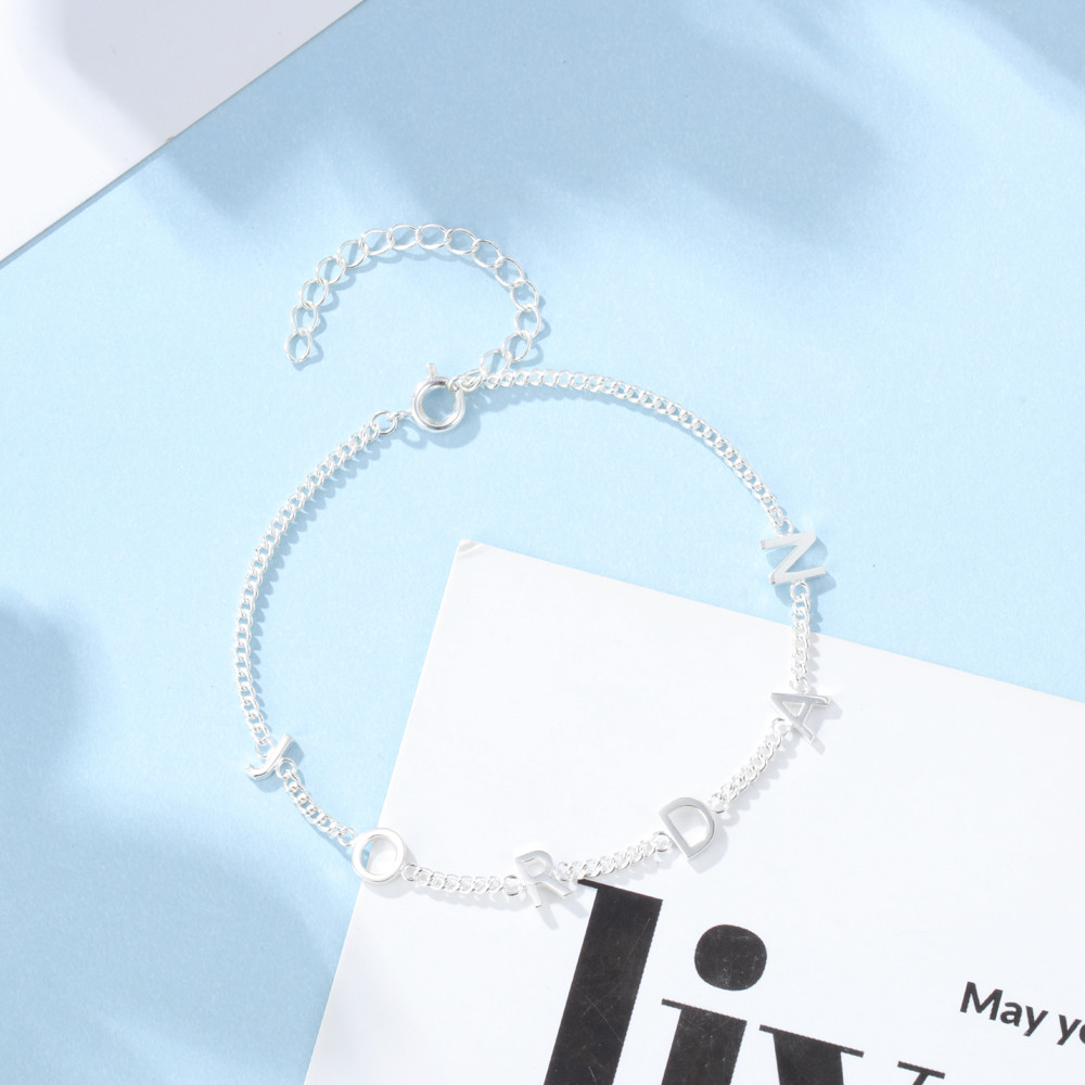 925 Sterling Silver Letter Bracelet