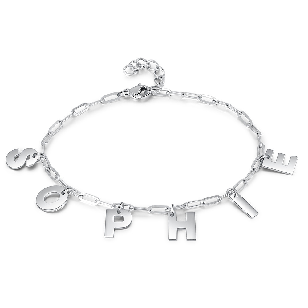 Personalized Stainless Steel Letter Bracelet