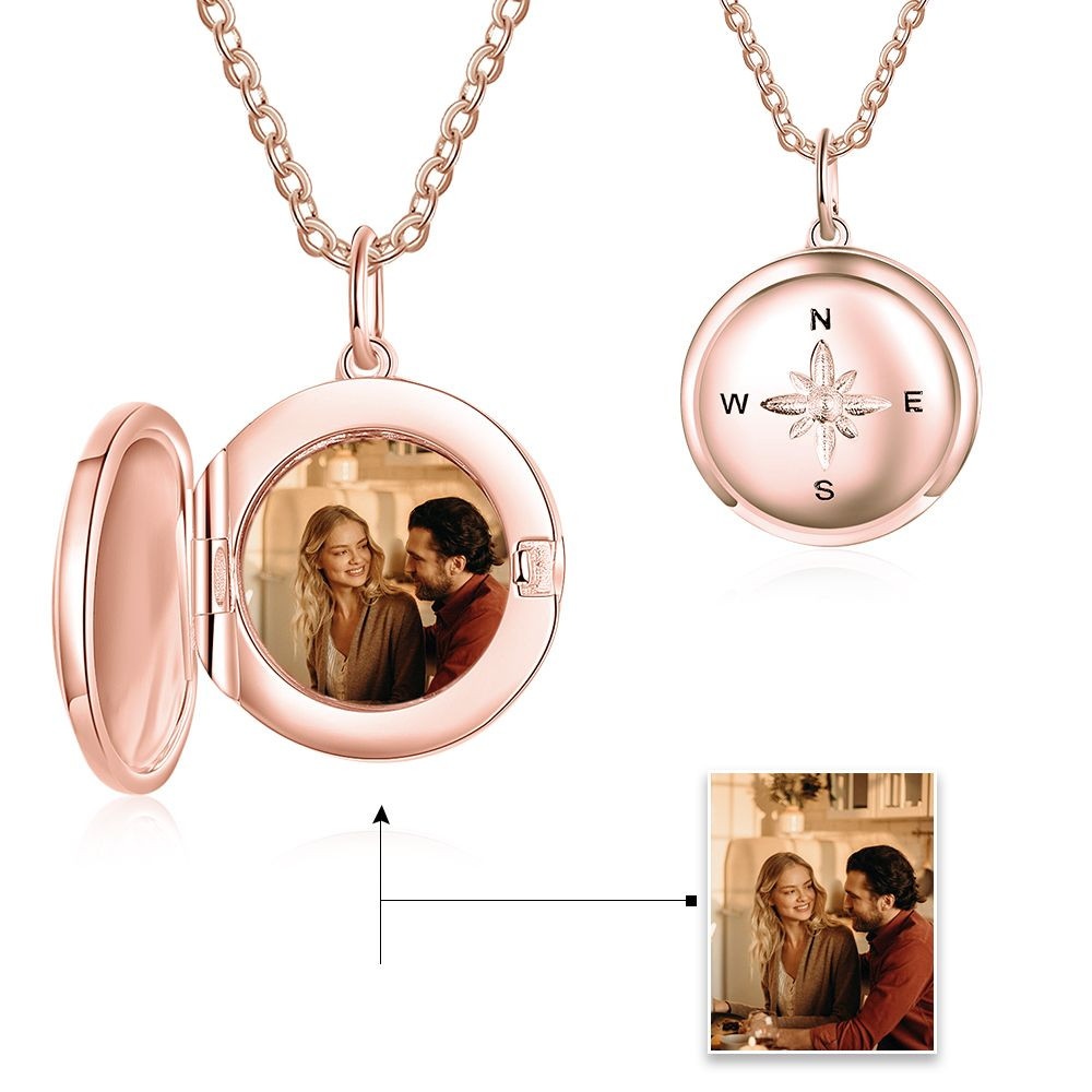 Customized Photo Round Box Pendant Necklace