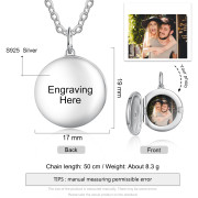 Customized Photo Round Box Pendant Necklace