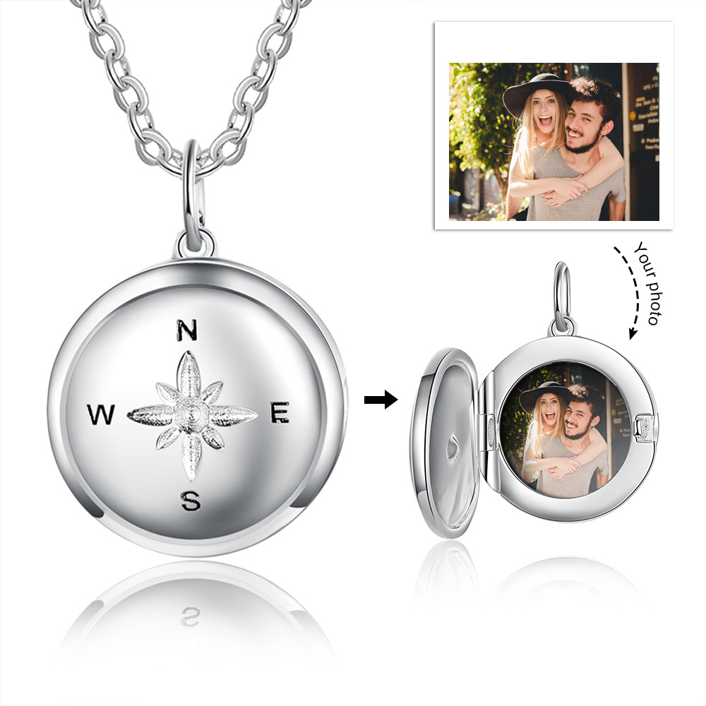 Customized Photo Round Box Pendant Necklace