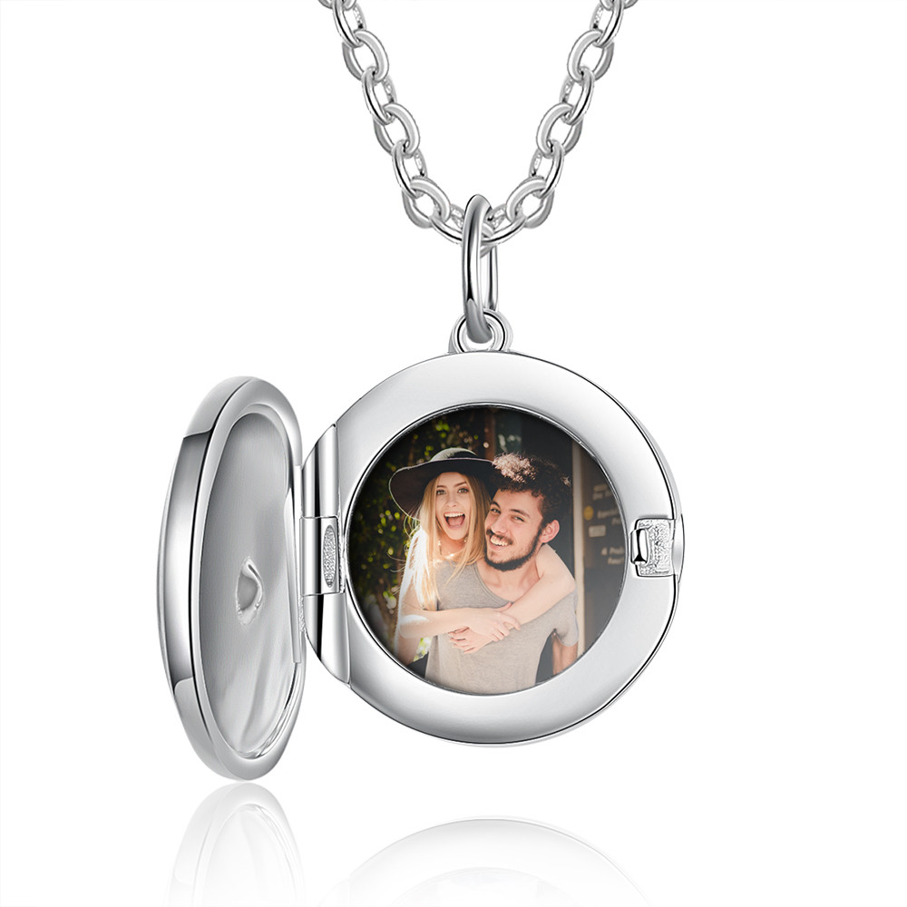 Customized Photo Round Box Pendant Necklace