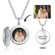 Customized Photo Round Box Pendant Necklace