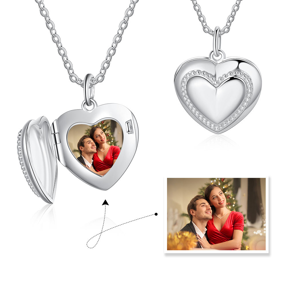 Personalized Photo Heart Shape Pendant Necklace