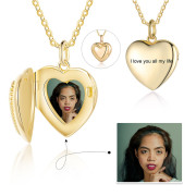 Personalized Photo Heart Shape Pendant Necklace