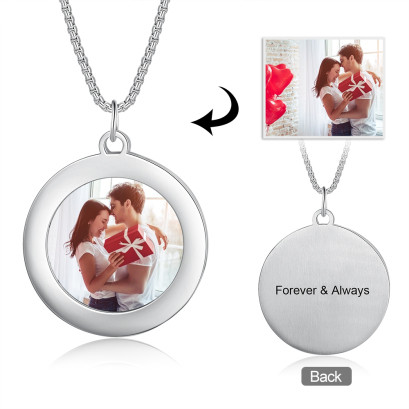 Stainless Steel Round Shape Photo Necklaces