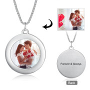 Stainless Steel Round Shape Photo Necklaces