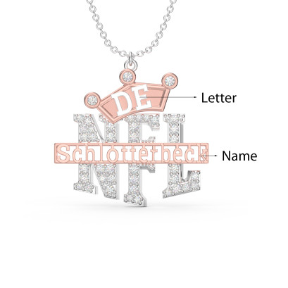 Custom 3D Jewelry Crown Letter Necklace