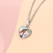 925 Sterling Silver Heart Shape Personalized Photo Pendant Necklace