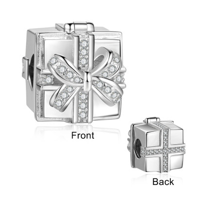 Custom Photo Gift Box Shape Bracelet Charm