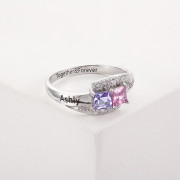 Personalized Birthstone 925 Sterling Silver Family Ring