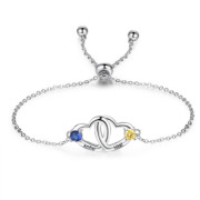 Rhodium Plated Heart Bracelet