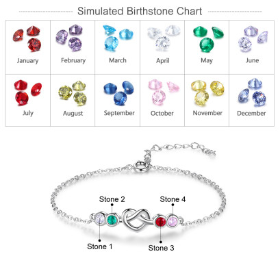 Birthstone Rhodium Plated Bracelet