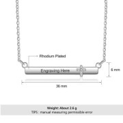 Personalized Rhodium Plated Nameplate Bar Necklace