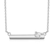 Personalized Rhodium Plated Nameplate Bar Necklace