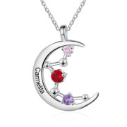 Rhodium Plated Moon Necklace