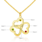 Three-Ring Heart Shaped Name Necklace