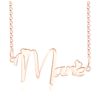 Standard Name Necklace with Box Chain (with 2 Heart)