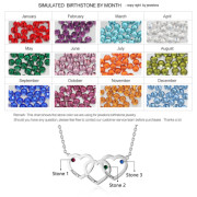 Custom Hearts Necklace with Birthstones