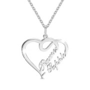 Custom Name Couple Heart Necklace