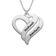 925 Sterling silver Gold Plated Two Hearts Forever One Necklace