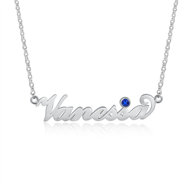 Custom Birthstone Name Necklace