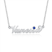 Custom Birthstone Name Necklace