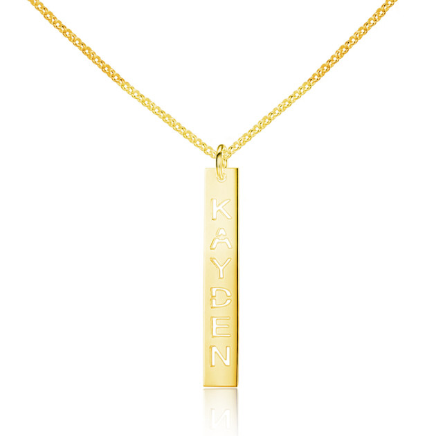 Long cutout name necklace