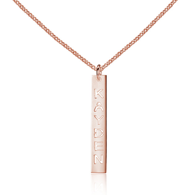 Long cutout name necklace