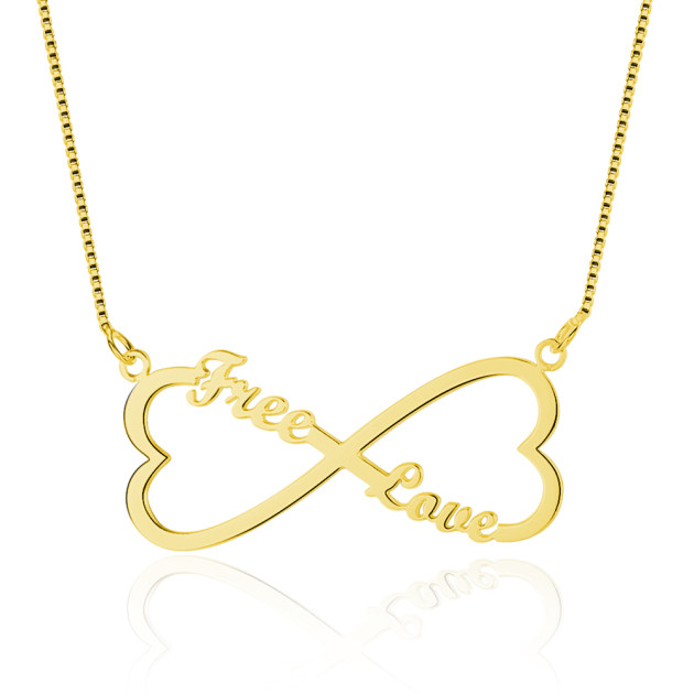 8 Character Heart Shaped Two Name Necklace