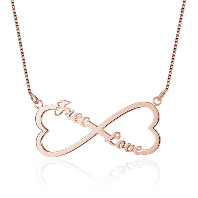 8 Character Heart Shaped Two Name Necklace