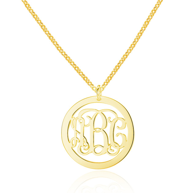 925 Silver Thick Monogram Name Necklace