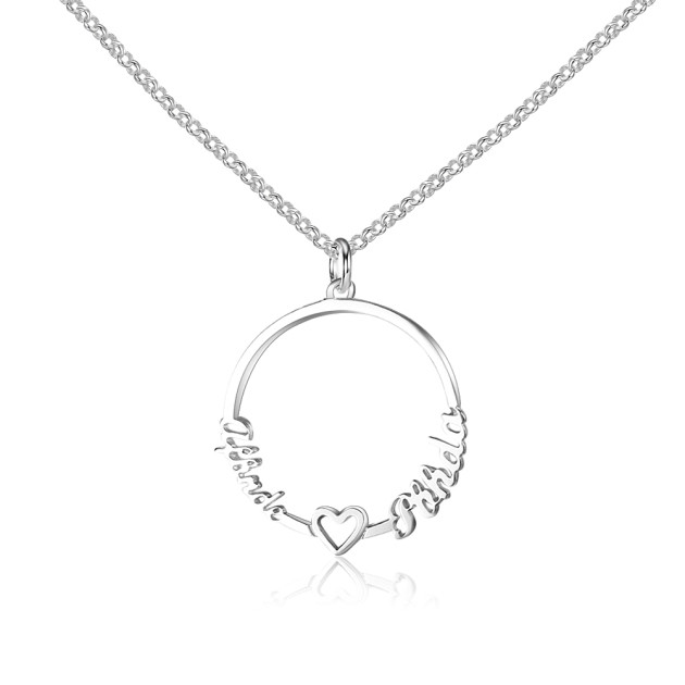 Round Double Name Necklace