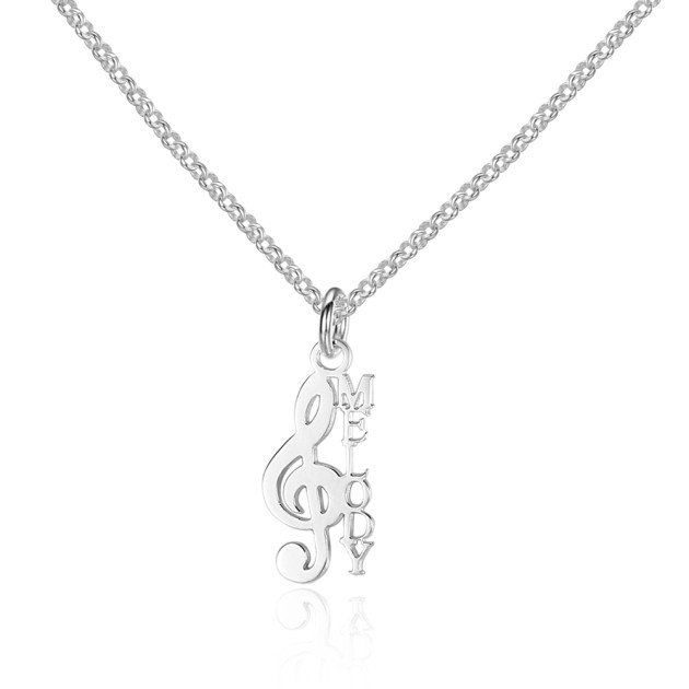 Music Note Custom Name Necklace