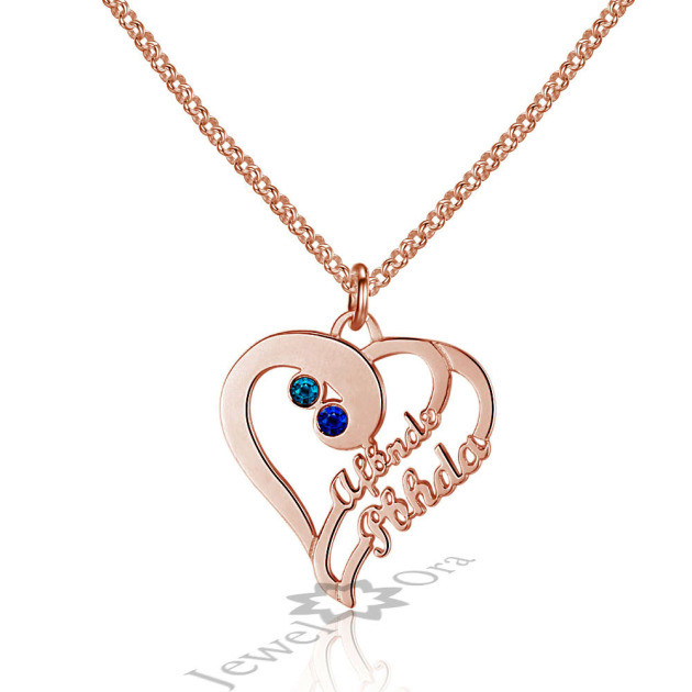 Heart Shaped Birthstone Necklace