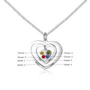 Heart Shaped Birthstone Name Necklace