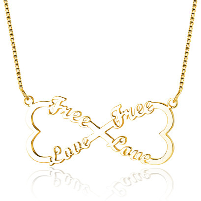 8-character heart-shaped name necklace