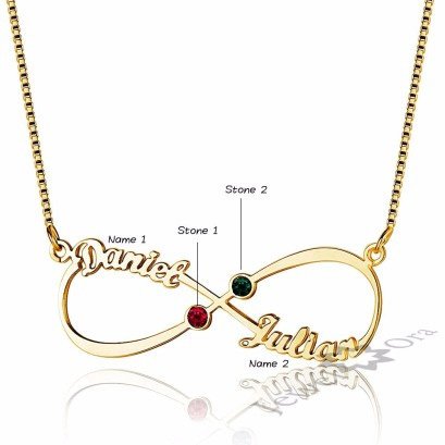 custom 8 character birthstone name necklace