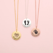 Personalized Fingerprint 22mm Disc Necklace