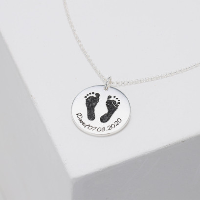 Personalized Fingerprint 22mm Disc Necklace