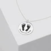 Personalized Fingerprint 22mm Disc Necklace