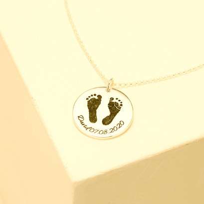 Personalized Fingerprint 22mm Disc Necklace