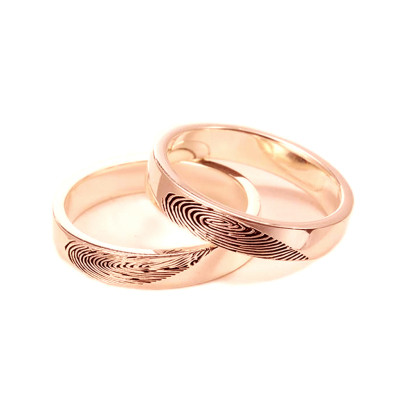 Personalized Fingerprint Ring 1 Pair