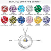 Stainless Steel Birthstone Circle Necklace