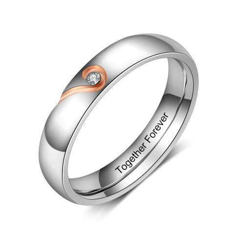 Engravable Silver Stainless Steel Ring with a Matte Swirl