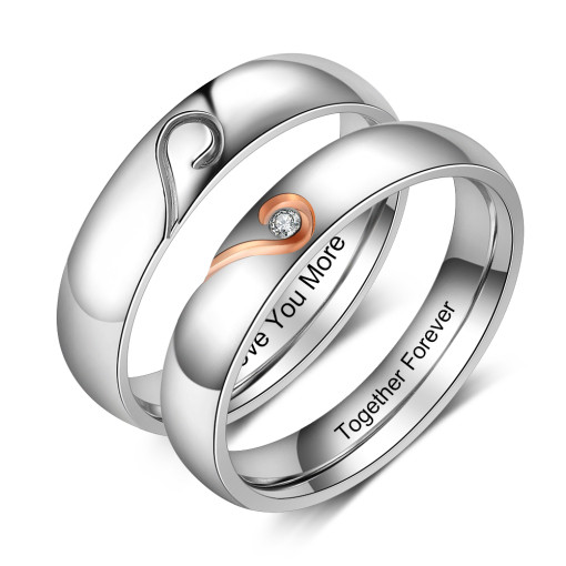 Engravable Silver Stainless Steel Ring with a Matte Swirl