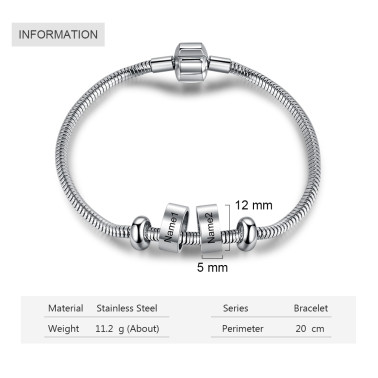 Engraving Stainless Steel Bracelet