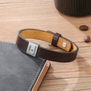 Flat stainless steel leather hand strap