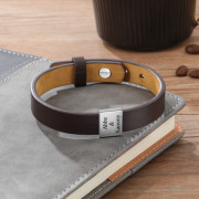 Flat stainless steel leather hand strap