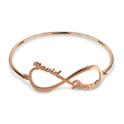 Personalized 925 Sterling Silver Infinity Bangle Bracelet